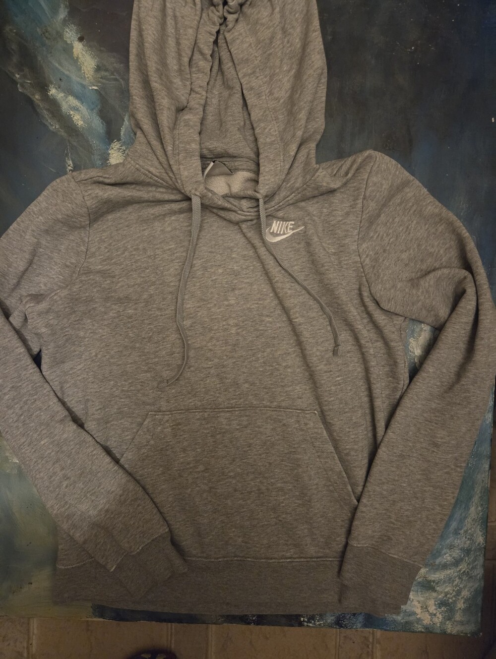 Nike Gray Pullover Hoodie with Small Swoosh